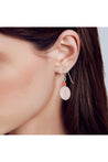 Pink Quartz, Coral Earrings