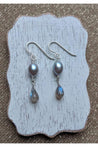 Pearl, Labradorite Gemstone Dangling Earrings