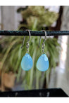 Light Blue Gemstone Earrings, Chalcedony