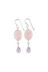 Pink Amethyst, Quartz Handmade Earrings