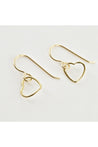Dainty Gold Heart Dangle Earrings