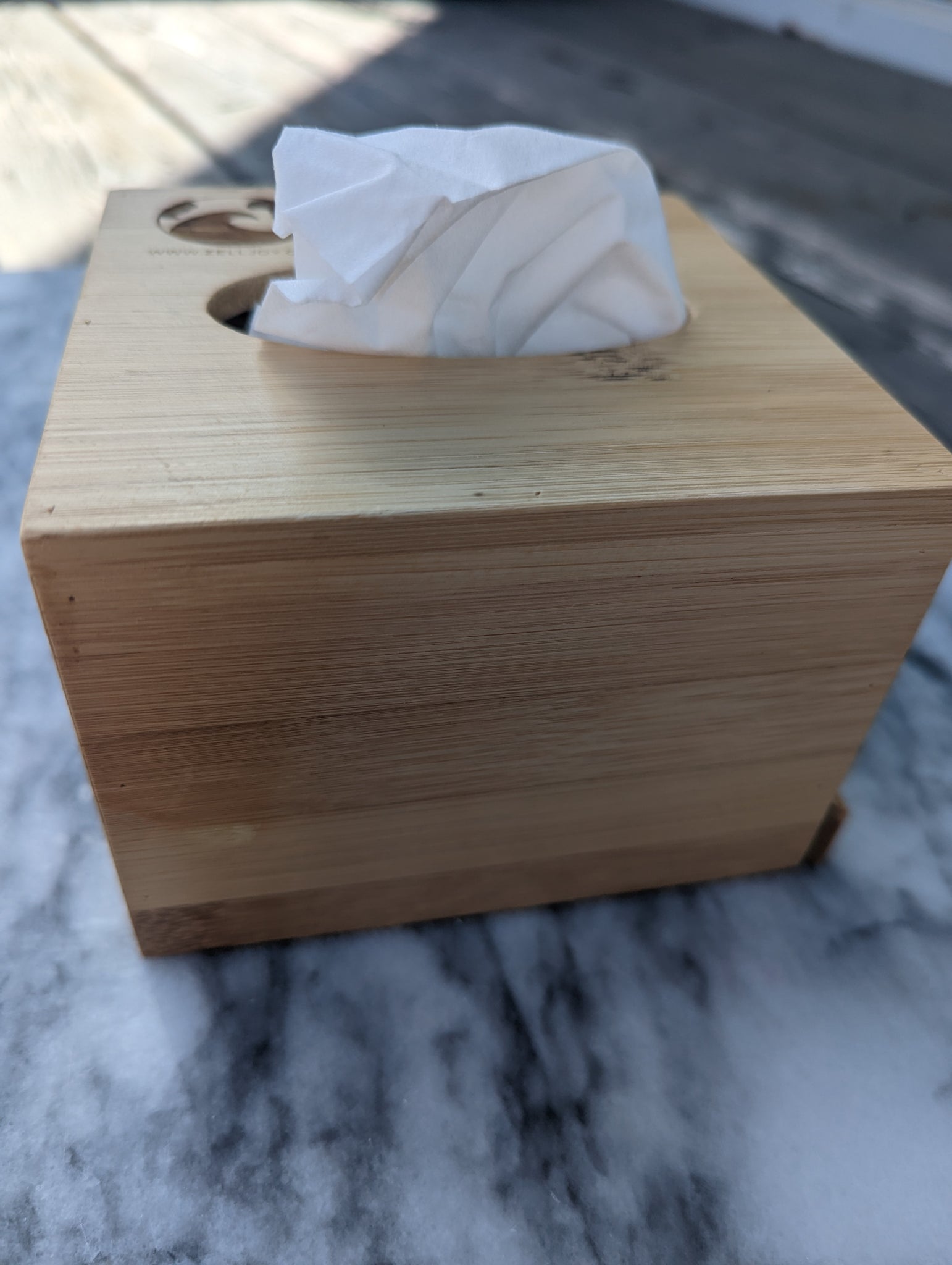 Bamboo Tissue Box Holder
