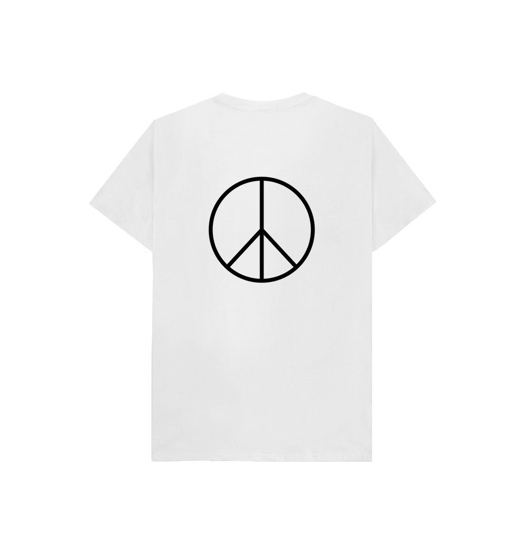 White Peace T-shirt for Girls | Pink T-shirts