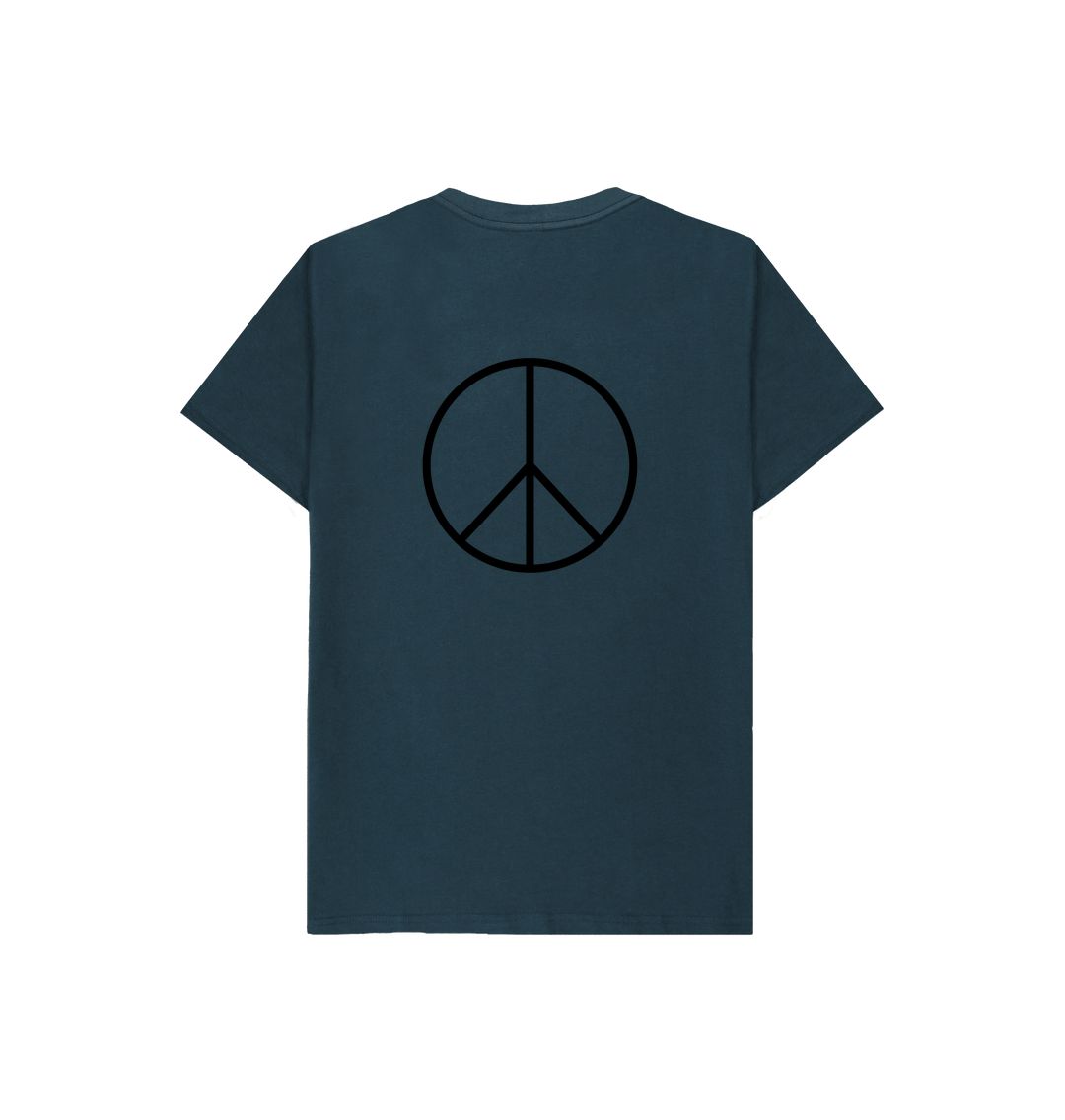Denim Blue Peace T-shirt for Girls | Pink T-shirts