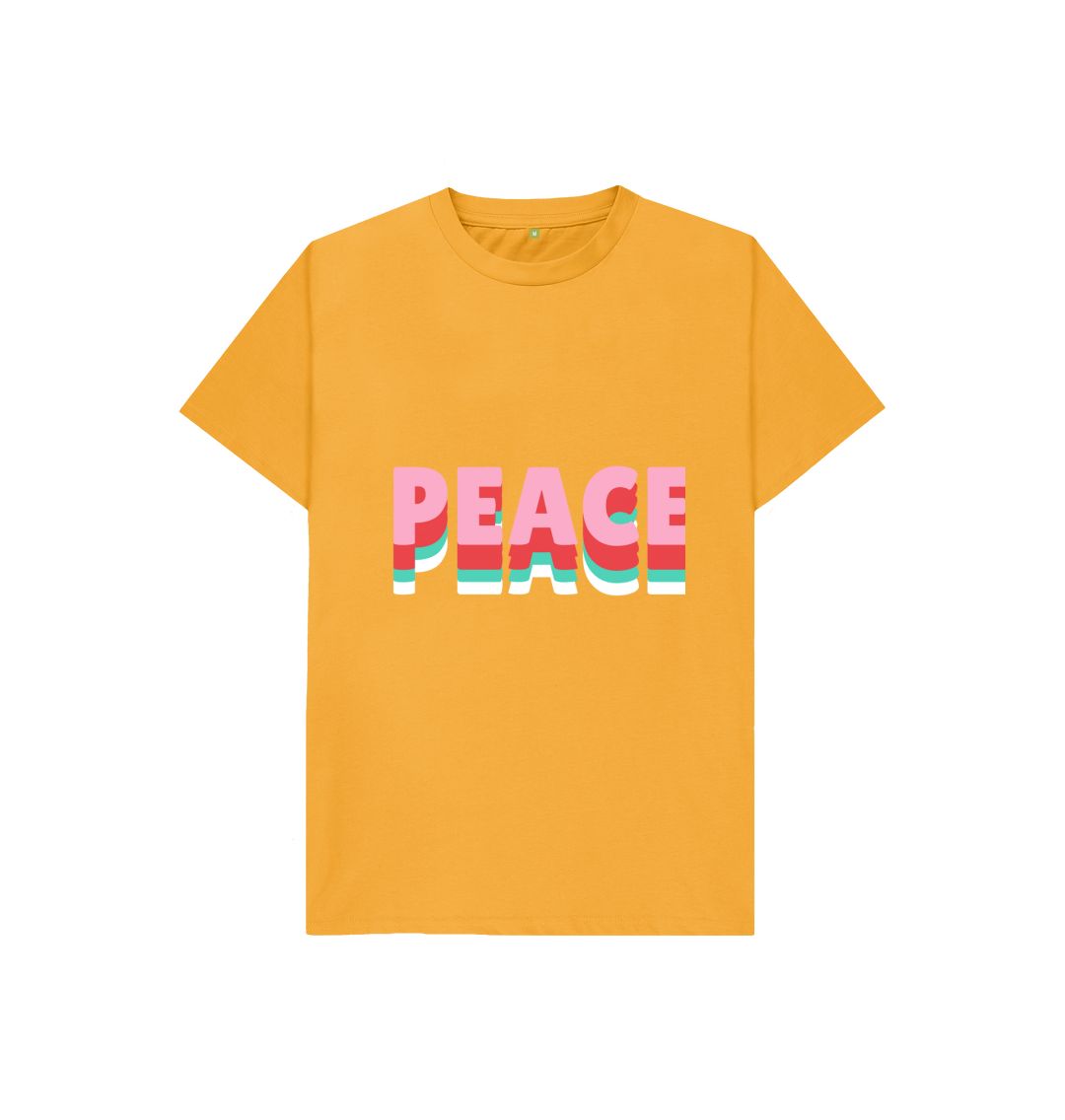Mustard Peace T-shirt for Girls | Pink T-shirts