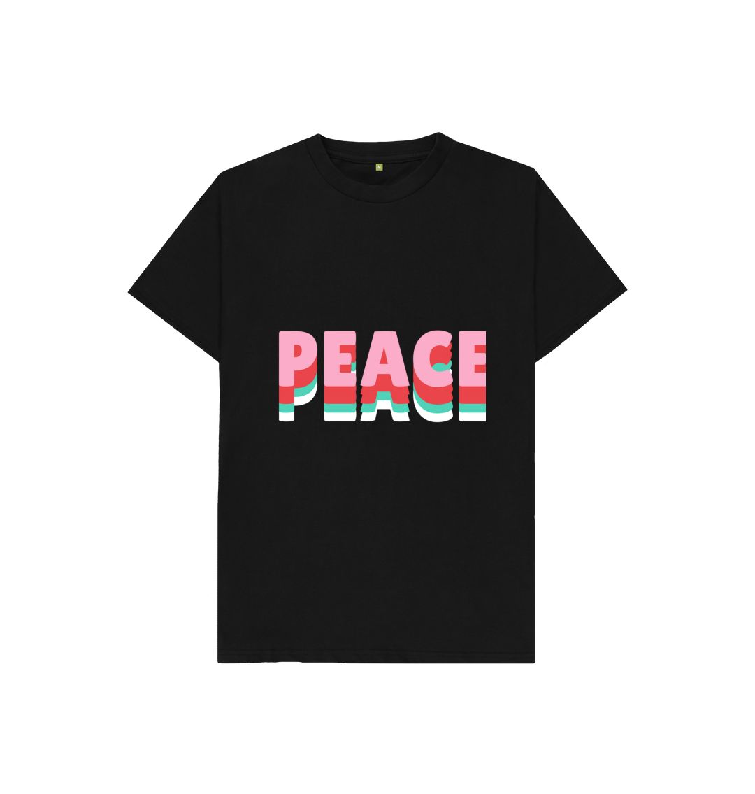 Black Peace T-shirt for Girls | Pink T-shirts