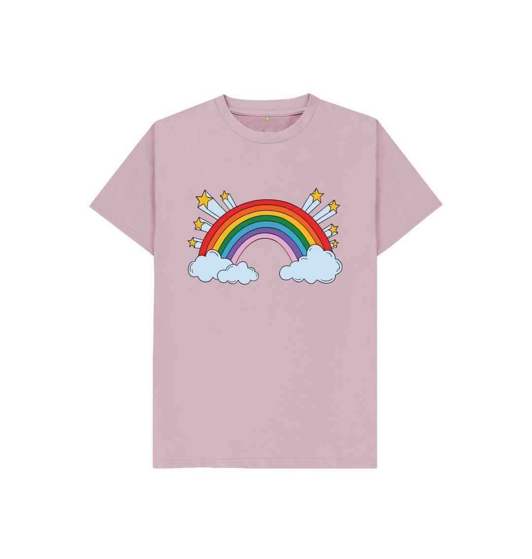 Mauve Pink T-shirt for Girls & Kids | Rainbow & Heart T-shirtPink T-shirt for Girls & Kids | Rainbow & Heart T-shirt