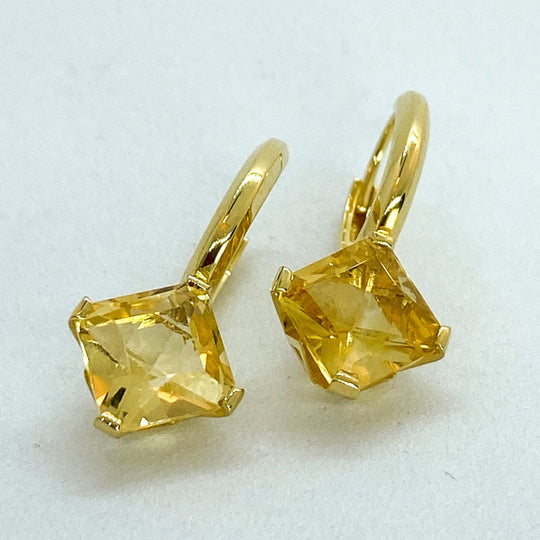 Citrine Square Asscher Cut Gemstone Earrings | Stargaze Collection