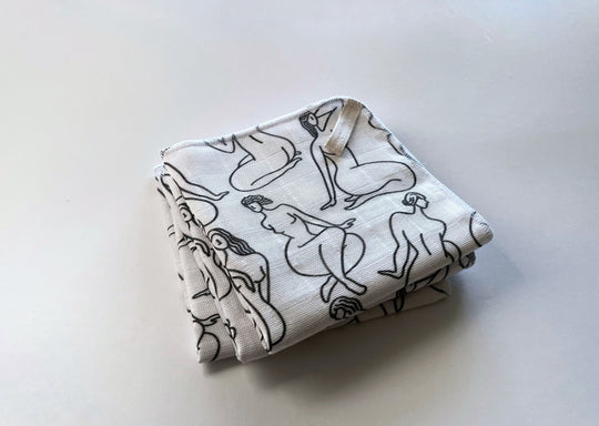 Muslin Face Cloth | Line Figures