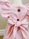 Back of Pinafore Linen Girl's Dress 