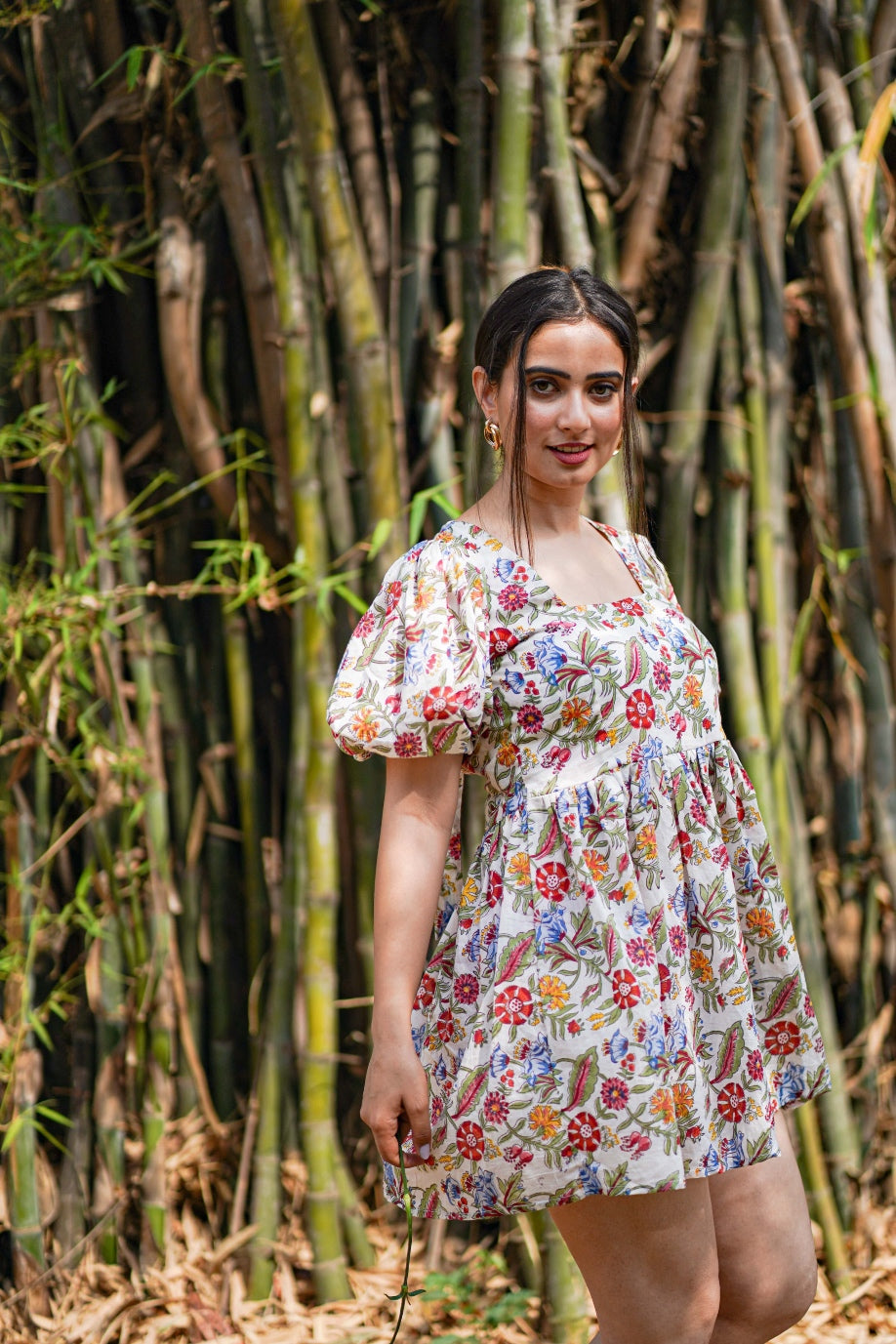 short colorful summer dresses Short summer dress draped stretch floral colorful print