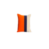 Orange, Navy and Cream Color Block Pillow