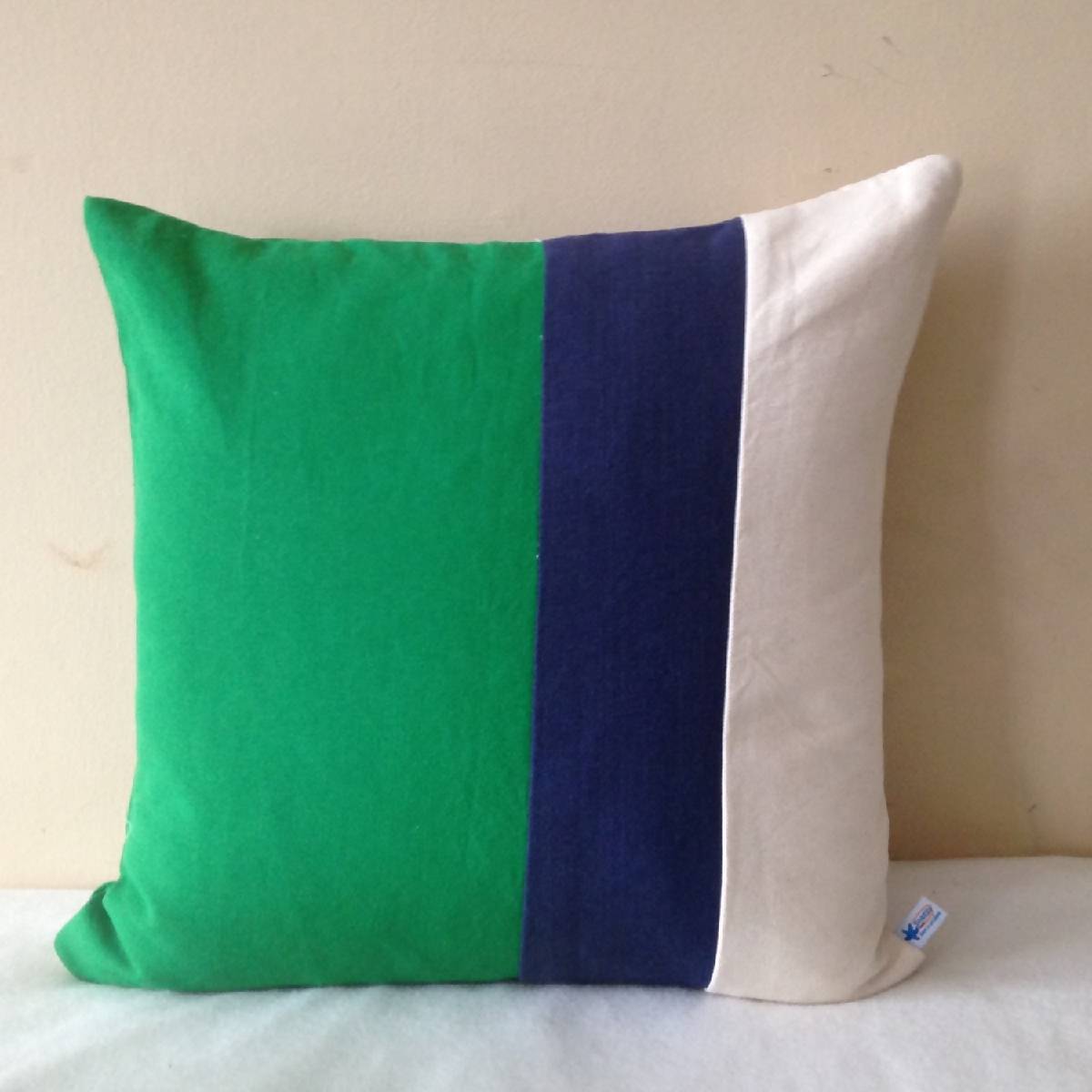 Green Minimalist Abstract Color Block Throw Pillow