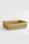 Woven Catchall Storage Tray | Lime Green + Natural