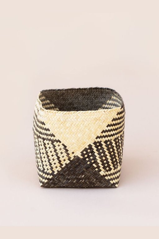Natural Storage Basket |Stripe Noir