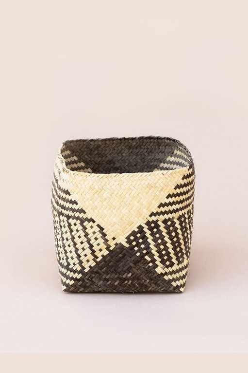 Natural Storage Basket | Stripe Noir