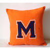 Orange Monogram Square Throw Pillow Covers