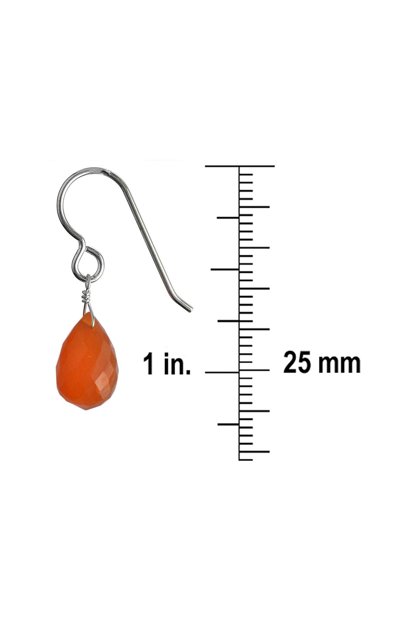 Carnelian Orange Gemstone Dangle Earrings