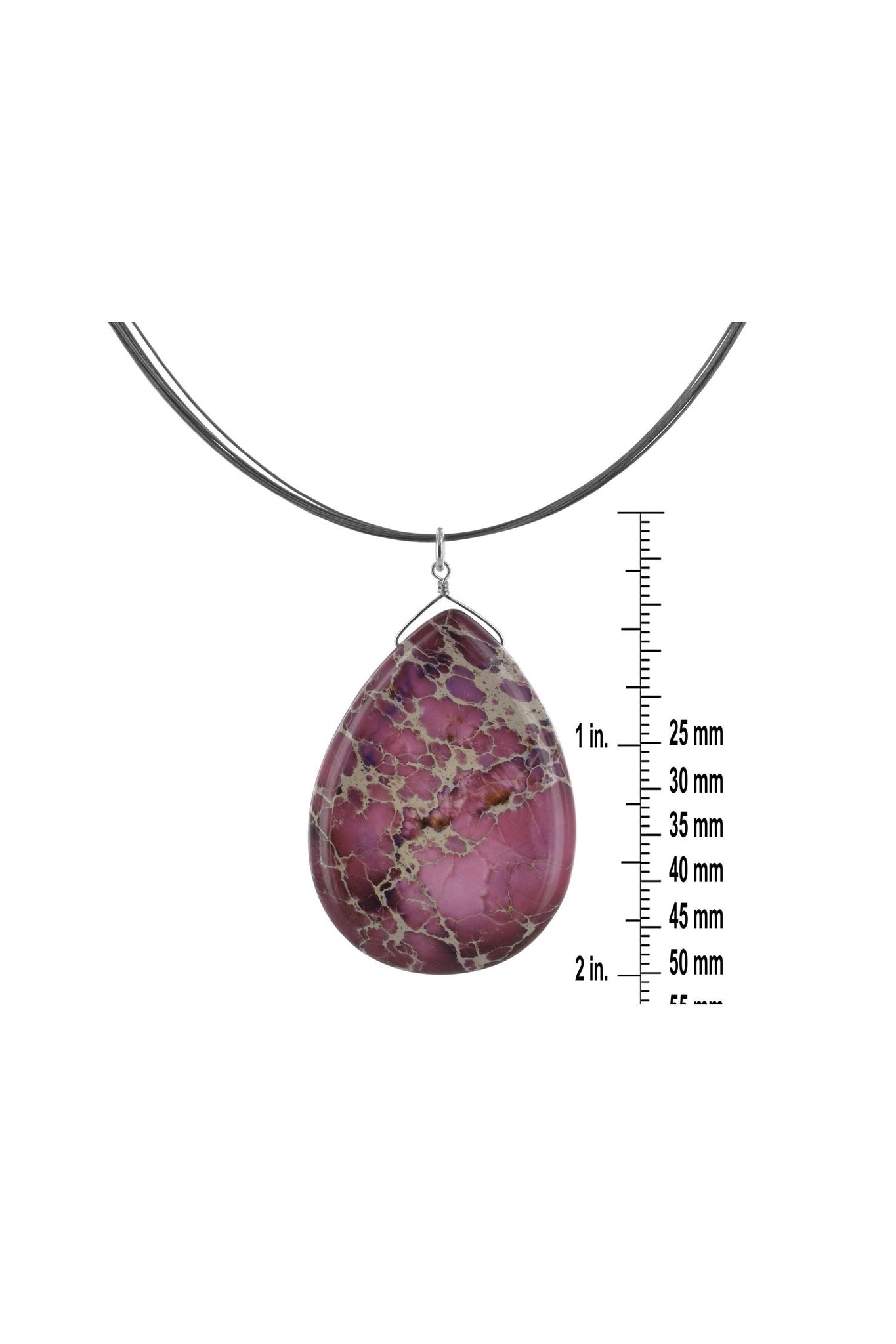 Rose Japser, Pink Gemstone Silver Necklace