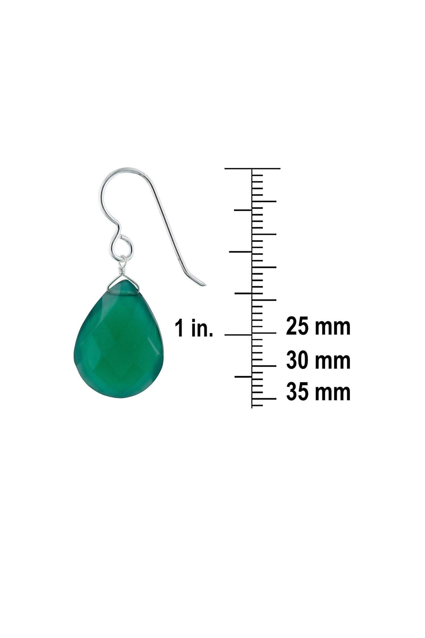 Green Chalcedony Gemstone Dangling Earrings