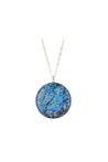 Blue Ocean Jasper Round Large Gemstone Gold Necklace