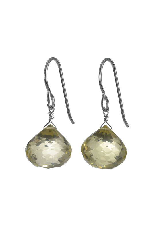 Yellow Quartz Dangle Gemstone Earrings