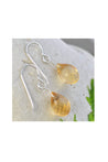 Citrine Earrings, Golden Yellow Gemstone Drop Briolette