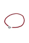 Red Coral Bamboo Bead Strand Necklace