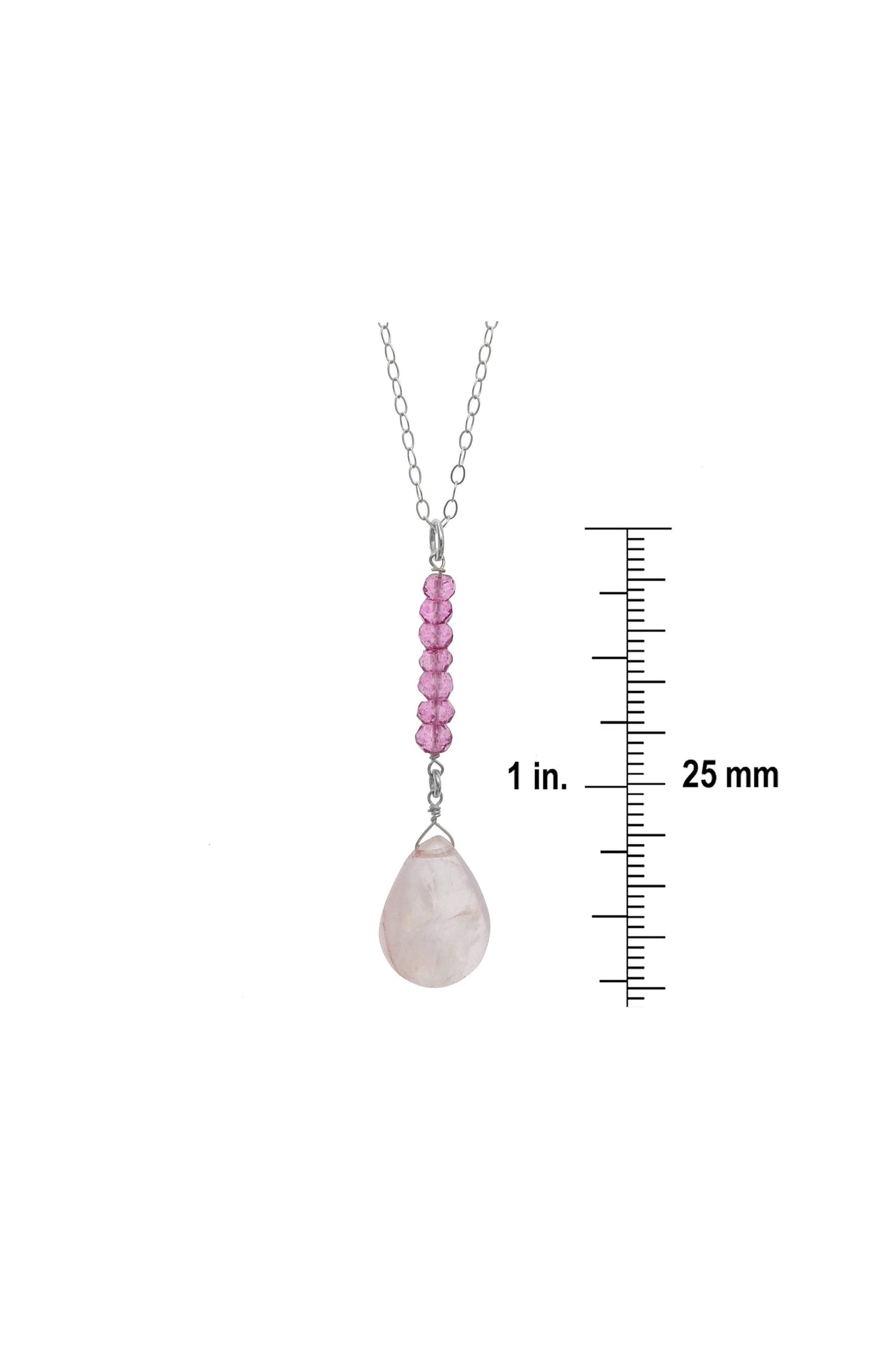 Pink, Rose Quartz Briolette Gemstone Necklace