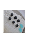 Blue Chalcedony, Black Spinel Silver Earrings