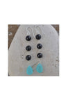 Blue Chalcedony, Black Spinel Silver Earrings