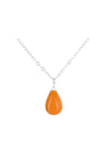 Orange Jade Teardrop Gemstone Necklace