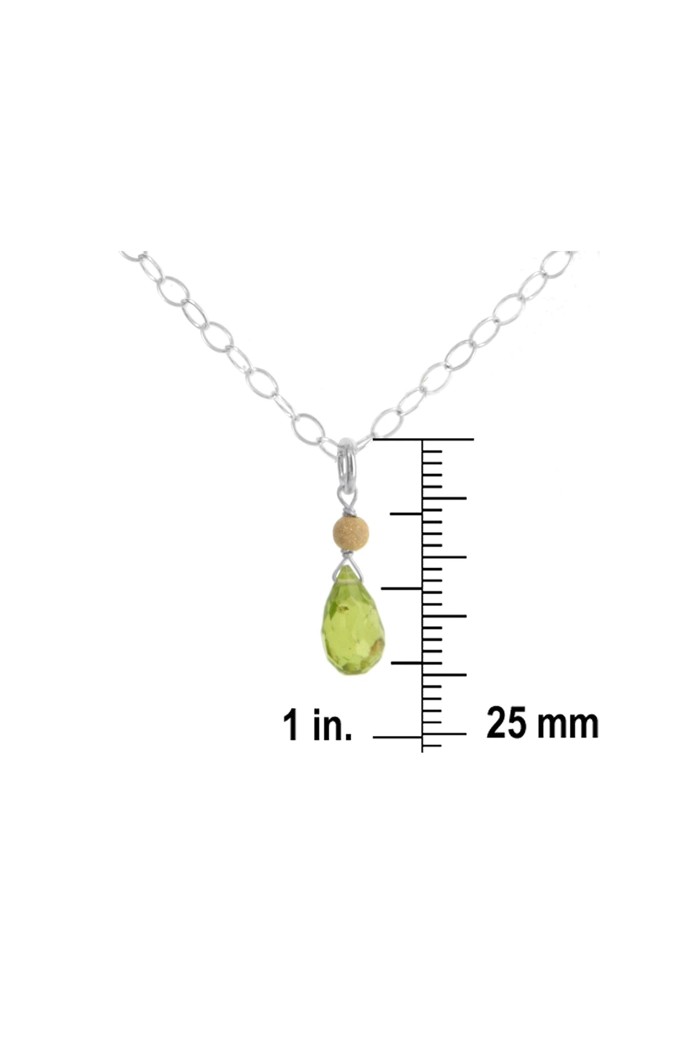 Dainty Gemstone Necklace, Green Peridot