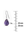 Amethyst Purple Gemstone Dangle Silver Earrings