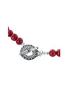 Red Coral Bamboo Bead Strand Necklace