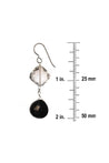 Onyx, Rock Crystal, Black and White Silver Earrings