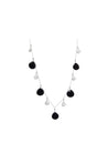 Onyx, Rock Crystal, Black and White Silver Necklace
