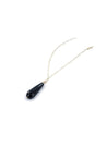 Black Onyx Long Briolette Gold Necklace