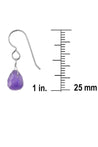 Teardrop Purple Amethyst Small Dangle Earrings