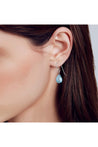 Blue Topaz Teardrop Gemstone Silver Earrings