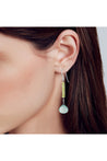 Pastel Bue Chacedony, Green Peridot Gemstoe Earrings