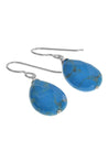 Turquoise Howlite Blue Silver Earrings