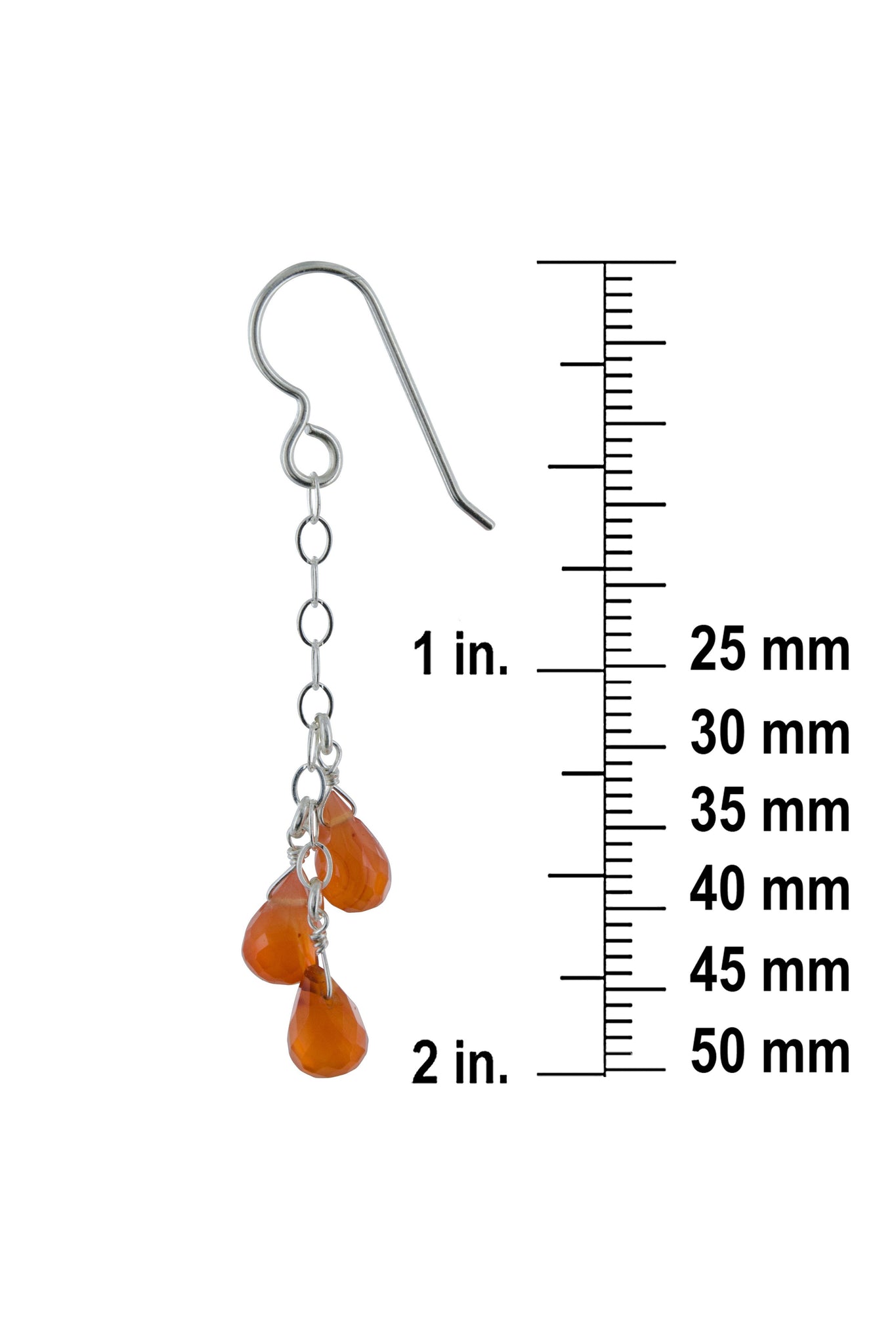 Orange Gemstone, Carnelian Silver Chandelier Earrings