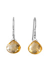 Citrine Earrings, Yellow Gemstone Drop Earrings