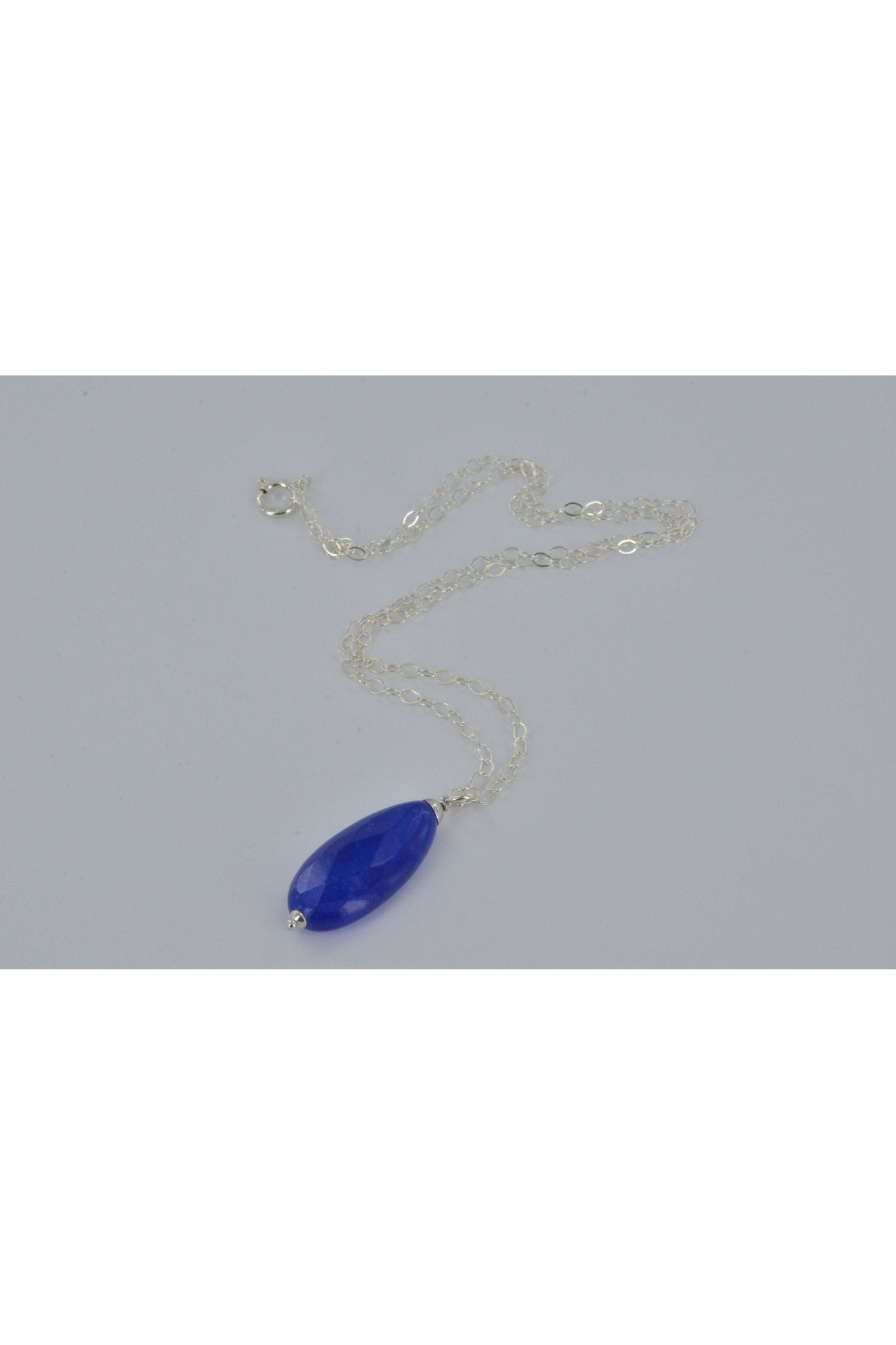 Navy Blue Gemstone Jade Necklace