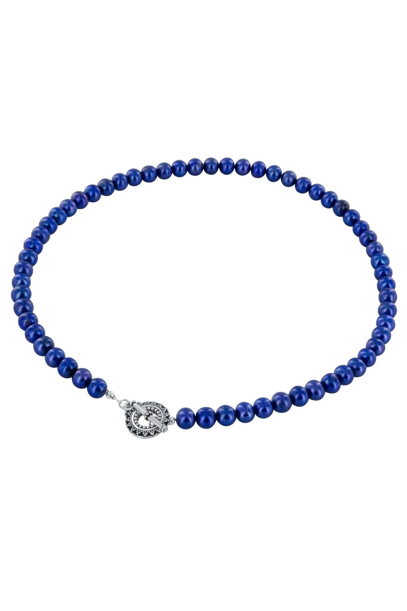 Royal Blue Genuine Pearl Strand Necklace