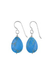Turquoise Howlite Blue Silver Earrings