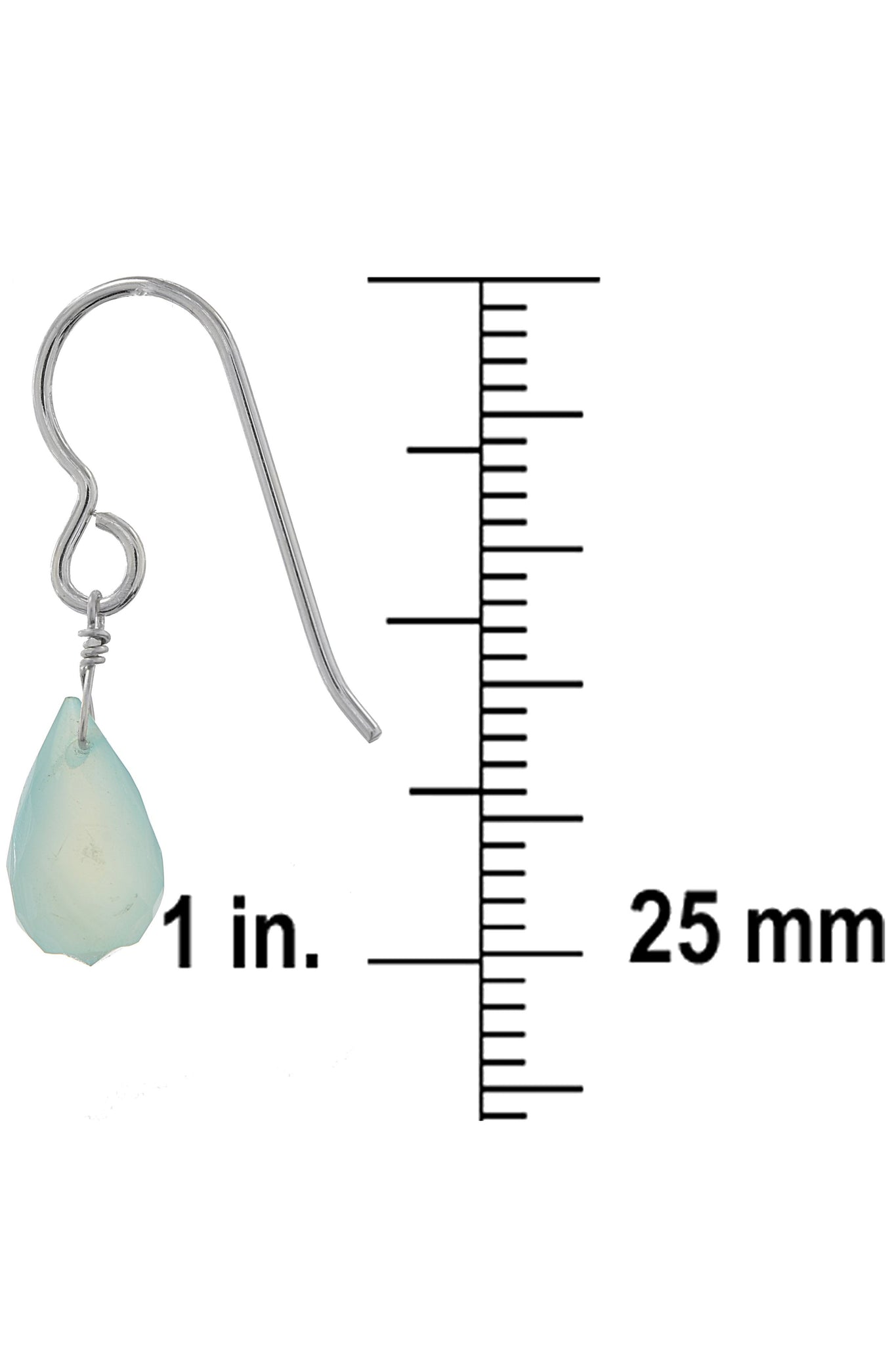 Baby Blue Chalcedony Gemstone Drop Dainty Earrings