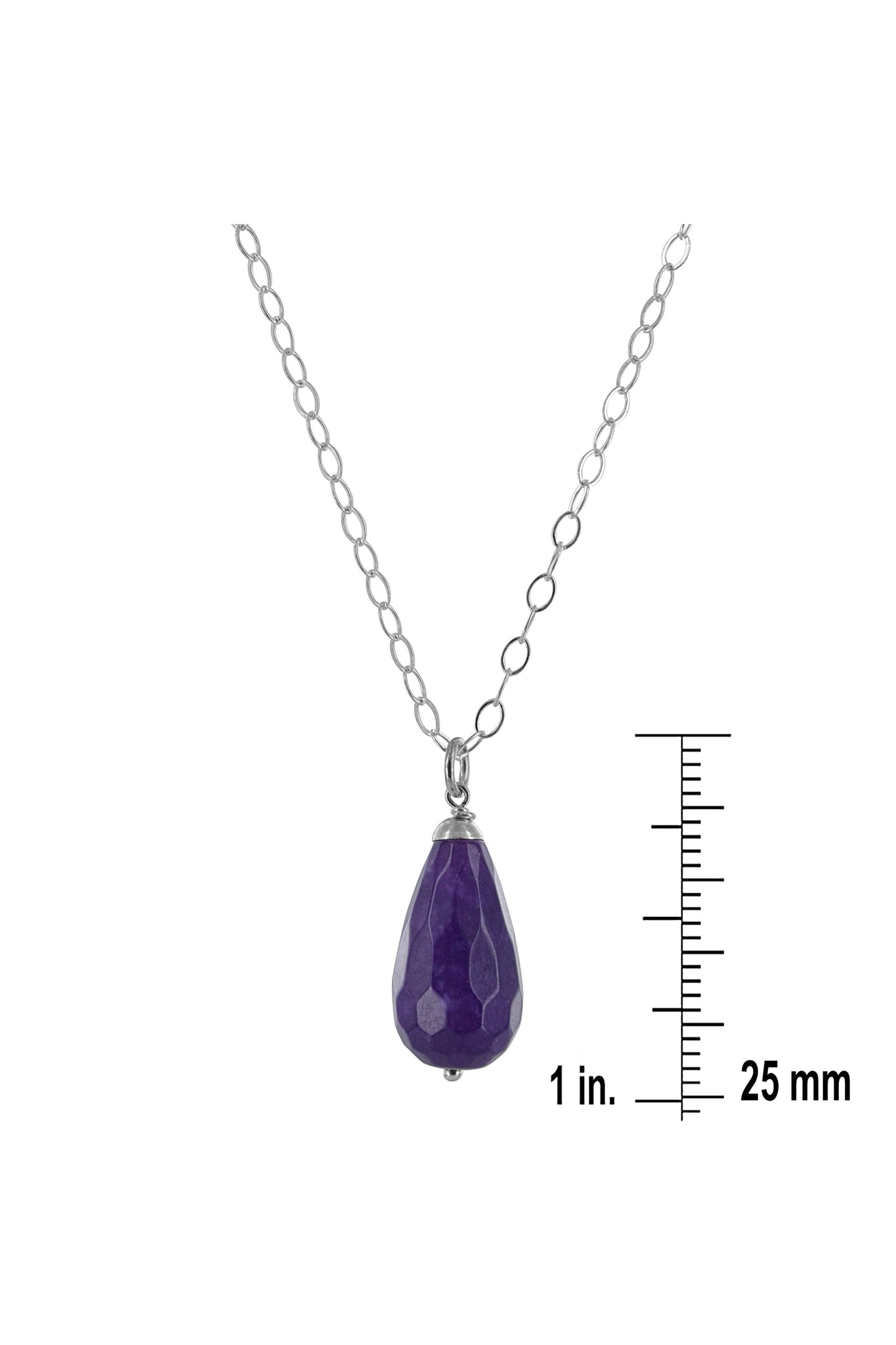 Purple Jade Silver Pendant