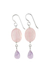 Pink Amethyst, Quartz Handmade Earrings